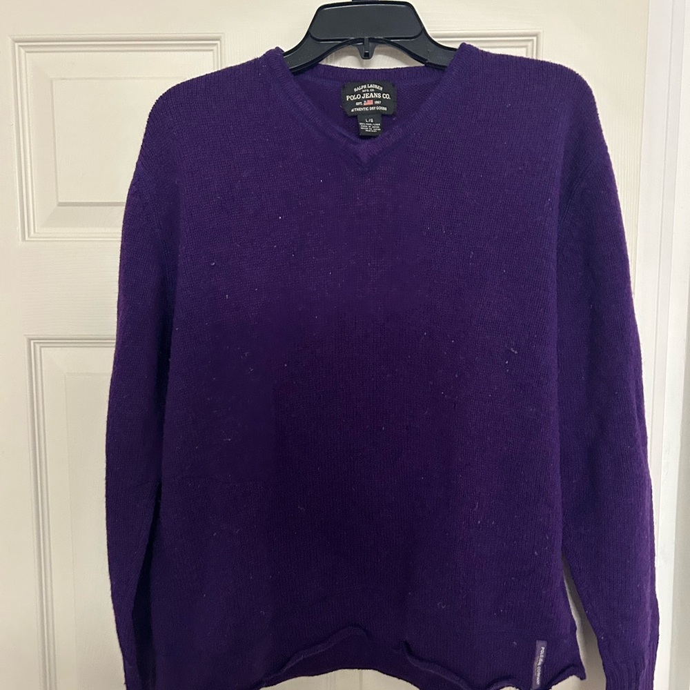 vintage polo ralph lauren sweater size large purple